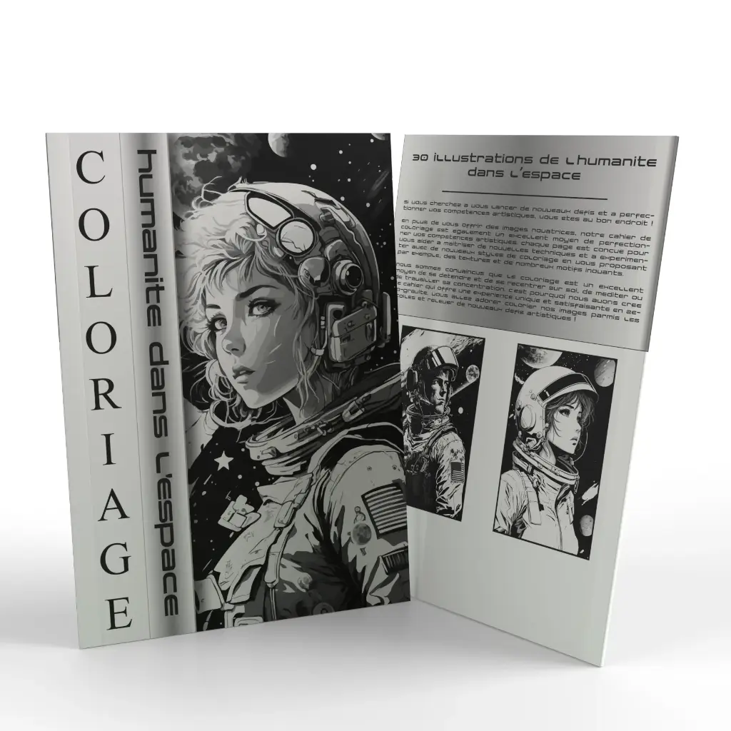 Coloriage pour Adultes - L'Humanité dans l'Espace
