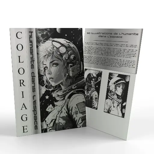 Coloriage pour Adultes - L'Humanité dans l'Espace